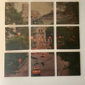 9 panel wooden wall art